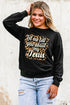 Black Let Me Tell You About My Jesus Leopard Print Graphic Sweatshirt